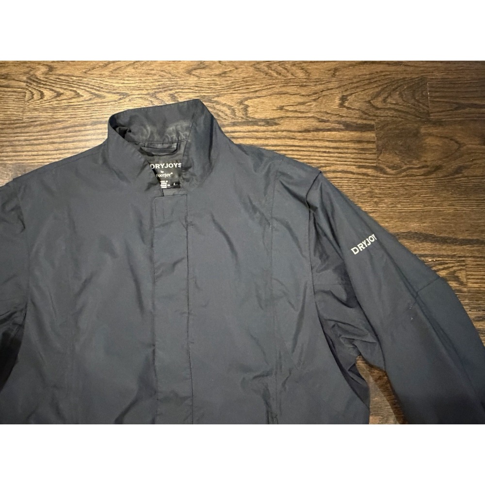 Dryjoys By Footjoy Windbreaker Jacket Mens Size Large Black Rain Jacket Golf